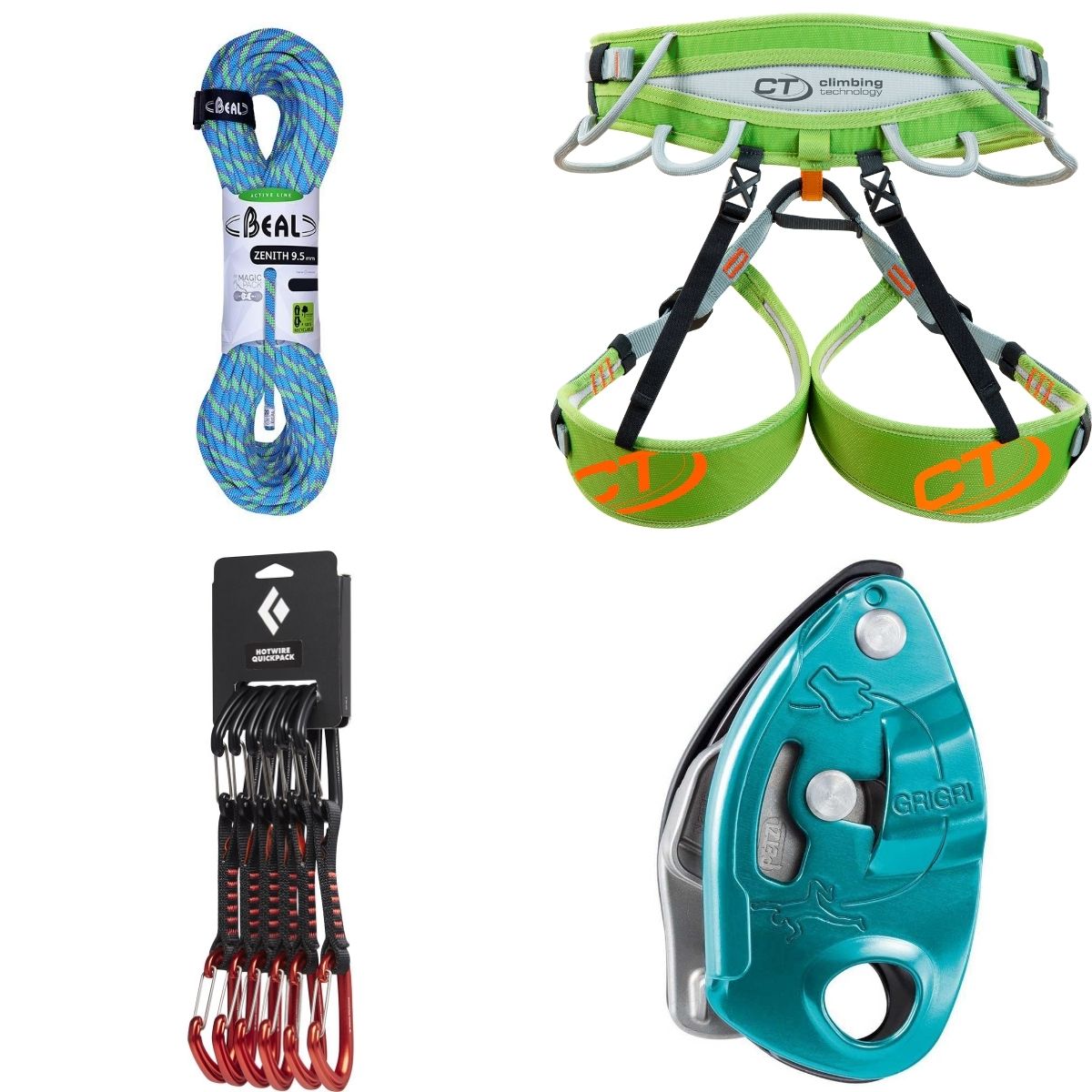 Kit arrampicata composto con corda 70 mt Nuovi Orizzonti Sport
